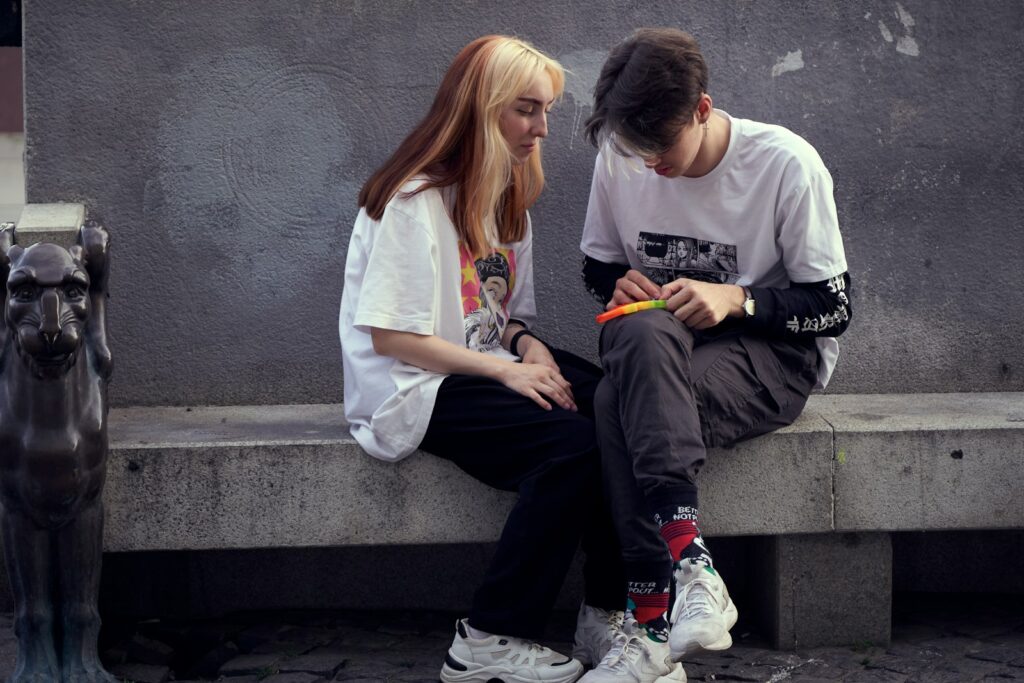 Teens practicing social skills to manage back-to-school social anxiety.